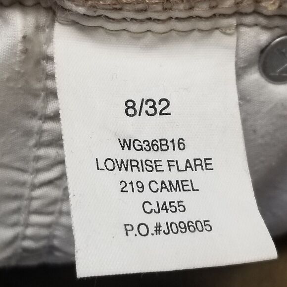 CALVIN KLEIN 8/32 Pants Flare Low Rise Corduroy Camel Tan Academia Bohemian Boho - Picture 7 of 11